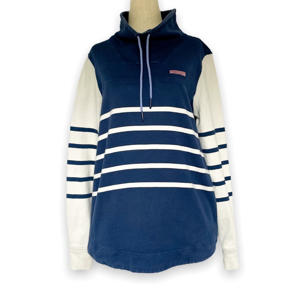 ✨ Vineyard Vines Funnel Neck Striped Pullover Sweatshirt